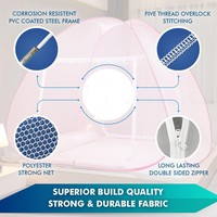 Moustiquaire circulaire pliable rectangulaire en polyester de qualité supérieure (taille Queen/King, autoportante, toutes saisons, usage domestique, adultes)