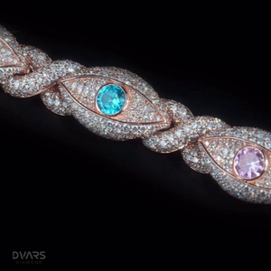 Pulsera de Lujo con Ojos de Serpiente VVS de Moissanita de Colores, Joyería Hip Hop, Amuleto de la Suerte, Plata de Ley 925 - Product Image 2