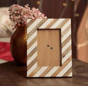 Miroir mural de luxe 2026, fait main, écoresponsable, avec cadre en bois massif, taille personnalisée, cadre photo, incrustation en résine et os, vente en gros - Product Image 1