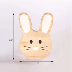 Nouveauté : Boutons de tiroir pour enfants en bois de pin, forme de visage de lapin, poignées de meuble durables de haute qualité - Product Image 3