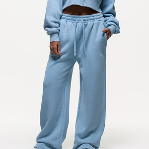 <b>Women</b>’s Baggy Fit Fleece Sweatpants Soft Casual <b>Jogger</b> Trousers Elastic Drawstring Waist Wide <b>Straight</b> <b>Leg</b> Lounge Streetwear - Product Image 3