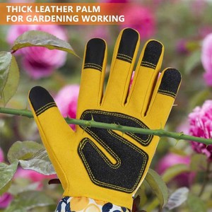 Gants de jardinage anti-épines pour femmes, robustes, pour la taille des roses, en cuir renforcé, compatibles avec les écrans tactiles, longueur jusqu'au coude - Product Image 2