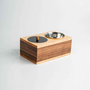 Premium Dual Tone Wood Incense <b>Burner</b> With Metal <b>Silver</b> Cup And Circular Black Storage Compartment For Home Decor & Aromatherapy - Product Image 4
