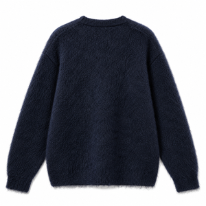 Women's Mohair Wool Blend Pullover Sweater Soft <b>Warm</b> Knit Crew Neck <b>Long</b> Sleeve Fuzzy Texture Autumn Casual Solid Custom - Product Image 2