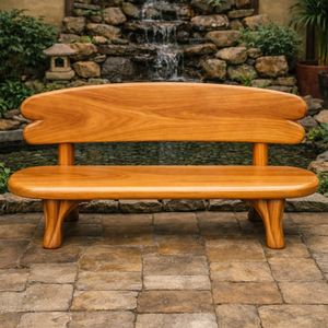 Banc d'extérieur Luxali C008 en noyer massif, fabriqué à la main, design moderne, écologique, durable, capacité 3 places - Product Image 1