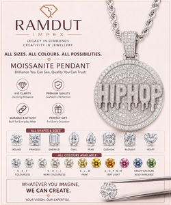 Colgante de Flor de Moissanita Plateada, Collar con Pavé Brillante para Hombre y Mujer, Joyería Fina - Product Image 4