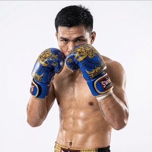 Custom Premium Leather Breathable <b>Moisture</b> Wicking Hook Loop Closure Unisex Muay Thai Boxing <b>Gloves</b> OEM Boxing <b>Gloves</b> - Product Image 1