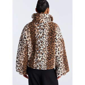Chaqueta de invierno para mujer, de piel de oveja, con forro polar, cuello alto, cierre de cremallera, gruesa, cálida, a prueba de viento, manga larga, ropa exterior de moda - Product Image 3