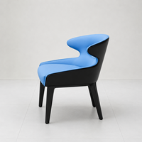 En stock, mobilier de hall d'hôtel, chaise de salle à manger de restaurant, prête à être expédiée, chaise d'appoint rembourrée avec structure en bois massif et pieds noirs