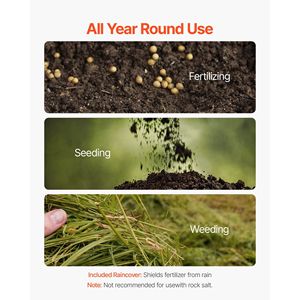 Esparcidor de transmisión de 60 libras, esparcidor de fertilizante de empuje con ancho de extensión de 0 a 9,8 pies - Product Image 6