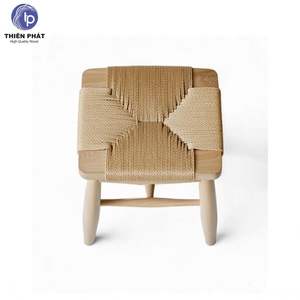 Taburete de Madera de Fresno Macizo Minimalista y Moderno para Interiores con Asiento Tejido a Mano para Cocina, Comedor, Sala de Estar, Dormitorio, Hotel, Villa - Product Image 4