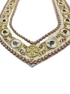 Chaîne maçonnique de haute qualité HAND MARICLES, collier avec strass, chaîne en velours lourd, chaîne en laiton, broderie dorée, régalia de grade de la loge - Product Image 3