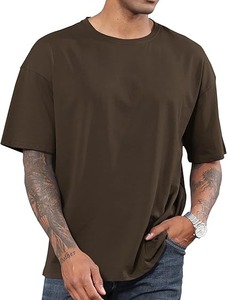 T-shirt homme uni, col rond, manches courtes, coton de haute qualité, t-shirt pour homme - Product Image 2