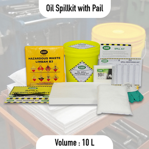 SABER Oil Spill Response Kit 10 Liter Pail Yellow Bucket Industrial Cleanup - Product Image 3