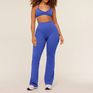 Hot Sell Yoga Leggings Custom Logo High Waisted Scrunched Butt Sports Running Training Gym Yoga <b>Pants</b> <b>Women</b> Flare Legging - Product Image 4