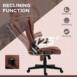Microfiber High Back Executive Office Chair 6-Point <b>Vibrating</b> Massage with Heat Reclining Backrest Padded - Product Image 6