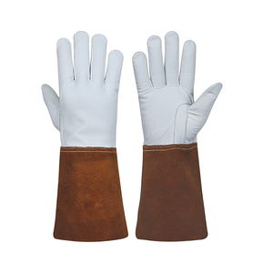 Guantes de Soldadura de Cuero Resistentes al Calor con Forro Largo y Suave para Trabajos de Soldadura por Arco - Product Image 1