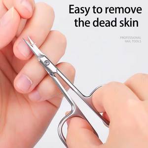 Ciseaux professionnels pour cuticules en acier inoxydable, lame droite et tranchante, outils de manucure multifonctionnels pour adultes, pour le nail art - Product Image 4