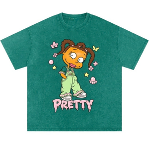AKA Pretty Susie Tee Green Women Graphic T Shirt Short Sleeve Crew Neck Sorority Inspired Casual Streetwear Fashion Top Everyday - Product Image 1