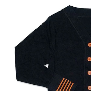 Florida A&M Rattlers Black FAMU V-Neck Cardigan With Embroidered Logo And Orange Buttons Full Sleeve Casual Wear - Product Image 4