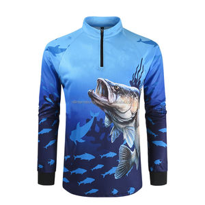 Camisetas Deportivas de Pesca de Manga Larga para Hombre, Transpirables, con Logotipo Personalizado, 100% Poliéster, Impresión por Serigrafía - Product Image 2