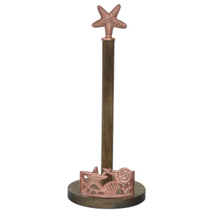 Elegant Wooden Paper Towel Holder Stand With Heavy Weighted Base For Kitchen Solid Wood Napkin Roll For Standard & Base Decor - Product Image 3