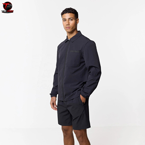 Conjunto Deportivo para Hombre con Capucha, Chaqueta Ligera con Cierre Completo y Pantalones Cortos de Color Sólido, Ropa Deportiva de Secado Rápido para Primavera, Conjunto de Pantalones Cortos de Nailon - Product Image 6