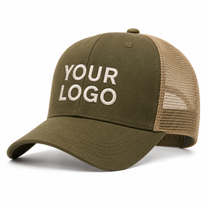 Unstructured Trucker <b>Cap</b> Custom 3D Puff Embroidery Perforated Mesh Back Polyester Front Panel Buckle Closure Design For Casual - Product Image 1