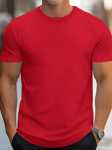 Camiseta Casual de Manga Corta para Hombre, Cuello Redondo, Talla Grande, Antiarrugas, de Algodón Jersey, con Logotipo Frontal Estampado por Transferencia de Calor, Calidad Premium - Product Image 5
