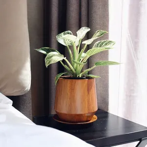 Jardinière artisanale en teck avec plateau de drainage pour plantes et fleurs de jardin, écologique, biodégradable, vente en gros du Vietnam - Product Image 4