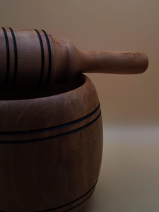 Ensemble mortier et pilon en bois naturel, artisanal, écologique, durable, de qualité alimentaire, pour moudre les épices en cuisine - Product Image 4
