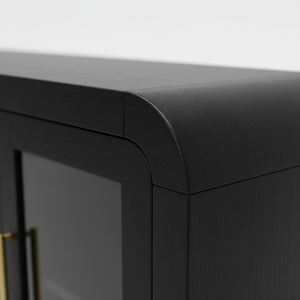 Aparador para Sala de Estar, Mueble Buffet con Tres Cajones Centrales y Dos Puertas Laterales con Frente de Vidrio, Diseño Moderno en Colores Dinámicos - Product Image 4