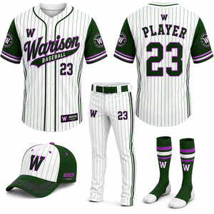 Customized Baseball Jersey Set Solid Color Breathable Unisex Plus Size Sportswear Softball Training Uniform Kit - Product Image 6