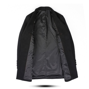 Abrigo Largo de Lana Negra para Mujer, Cierre de un Solo Botón, Solapa con Muescas, Ropa de Invierno Formal - Product Image 6