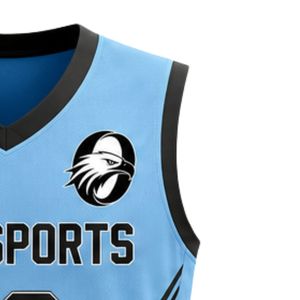 Camiseta de Baloncesto para Hombre y Mujer, Azul Cielo, Uniforme Deportivo, Logotipo Personalizado Impreso, Top sin Mangas, Ropa Deportiva para Entrenamiento y Juego - Product Image 5