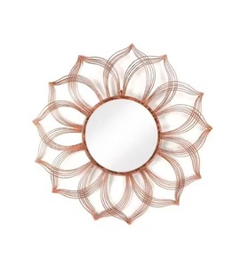 Espejo de Pared Redondo Moderno con Hojas Metálicas, Espejos Decorativos Colgantes para Baño y Sala de Estar, Decoración de Interiores - Product Image 2