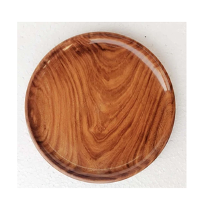 Assiettes en bois pour le dessert, assiettes rondes en bois d'acacia noir massif, meilleur prix - Product Image 4