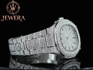 Men's Luxury Stainless Steel Analog Glass Dial Hip Hop Watch Custom Jewelry for Daily Wear Weddings and Special Events - Product Image 4