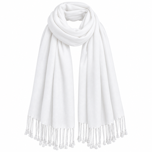 Écharpe de luxe en soie unie 28x72 pouces, légère et respirante, avec franges, pour femme, mode, voyage et cadeaux - Product Image 1