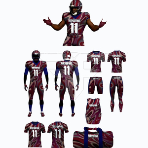 Tenue de football américain personnalisée pour adulte, ensemble short et maillot, haute qualité, 100% polyester, séchage rapide, respirant, antibactérien, inclut - Product Image 2