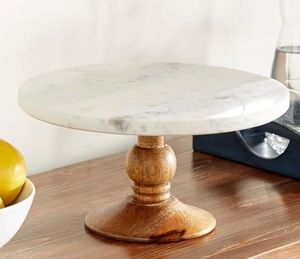 Modern Design <b>Marble</b> <b>Cake</b> <b>Stand</b> With Wooden Base <b>Marble</b> and Wood <b>Cake</b> <b>Stand</b> With <b>Cake</b> Platter at very best sell Price - Product Image 1