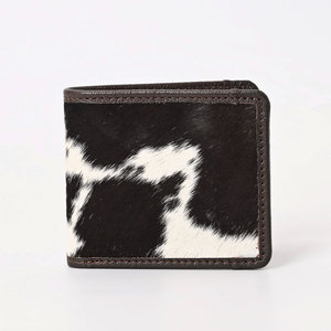 Portefeuille en cuir de vachette véritable fait main de qualité supérieure pour homme, portefeuille fin à rabat en cuir à poils, portefeuille durable en cuir - Product Image 1