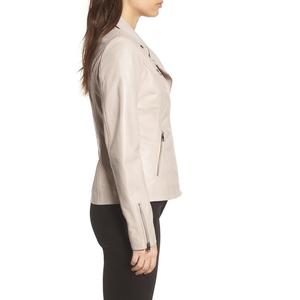 Windproof Waterproof Breathable Moto & Biker <b>Jacket</b> <b>Women's</b> Modern Style Slim Fit Sheep Skin Woven <b>Leather</b> <b>Bomber</b> <b>Jacket</b> - Product Image 5