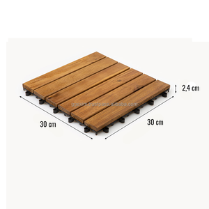 Contemporary Waterproof Eco-Friendly Vietnam Acacia Wood Outdoor Deck <b>Tiles</b> Anti-Slip <b>Interlocking</b> Matt Finish Oiling Surface - Product Image 2