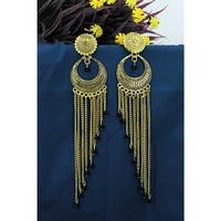 Arrings-pendientes de aro chapados en oro para mujer, aretes de arquería de estilo fricano, calidad superior jumkha Bali