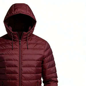 Bulk Hooded Embroidery Down <b>Jacket</b> Polyester Lining <b>Packable</b> Puffer <b>Jacket</b> Custom Logo Fast Delivery - Product Image 4
