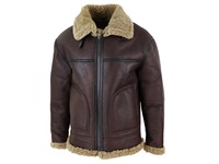 Veste d'aviateur Leon Kennedy B3 Resident Evil 4 en cuir marron et fourrure de mouton