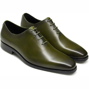 Italian Genuine Leather Men's High Quality Formal Wedding Oxfords Lace-Up Closure Customized Color Plaid Pointed Soft Rubber - Product Image 6