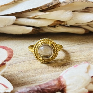 Best New Design <b>Quartz</b> <b>Rings</b> Boho Brass <b>Ring</b> For Women 18k Gold Plated Tribal Beaded Statement <b>Ring</b> For Wholesale/OEM/ODM - Product Image 3