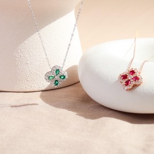 Collar de Plata con Esmeralda Auténtica, Colgante de Trébol con Esmeralda de Laboratorio, Joyería, Regalos de Aniversario y Cumpleaños para Ella - Product Image 3